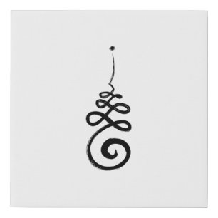 Unalome Buddhist Symbol /Harmony Truth And Balance Faux Canvas Print