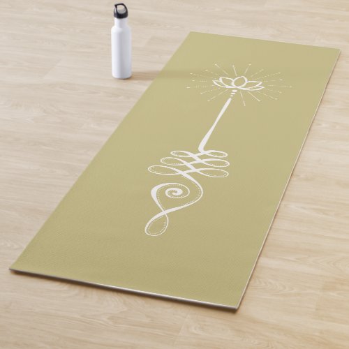 Unalome Plain Background _ Gold  Snow Yoga Mat