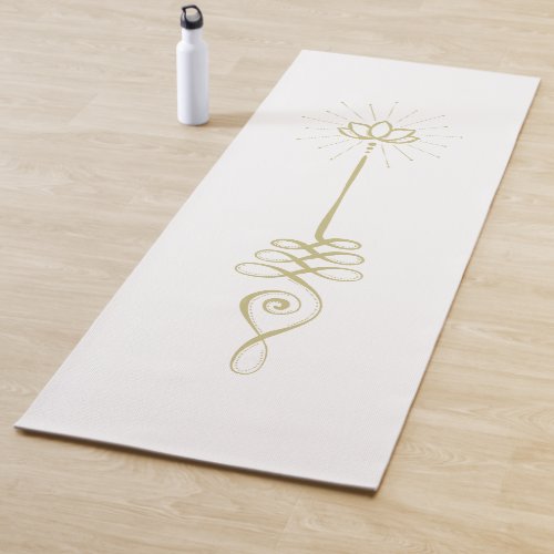 Unalome Plain Background _ Gold  Snow Yoga Mat