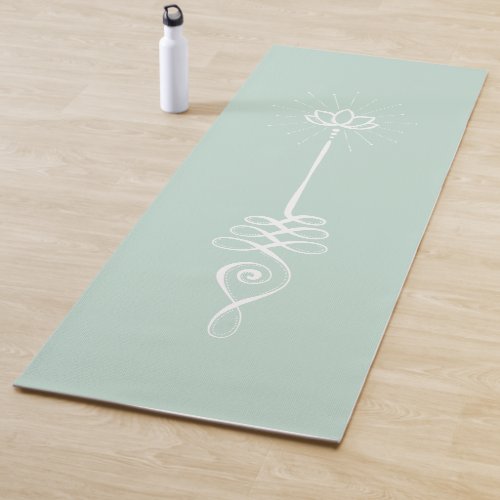 Unalome Plain Background _ Mint  Snow Yoga Mat