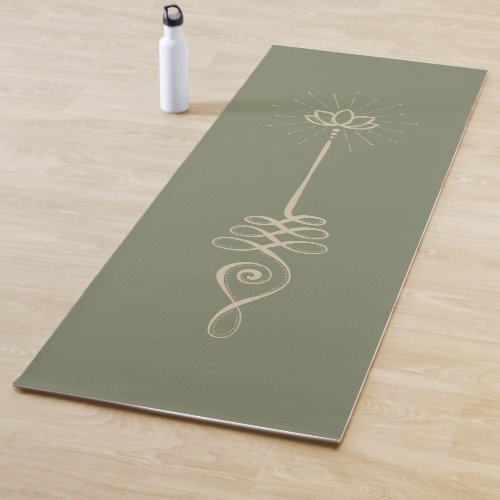 Unalome Plain Background _ Sage  Dove Yoga Mat