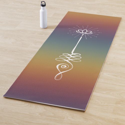 Unalome Plain _ Rainbow Sunset  Snow Yoga Mat