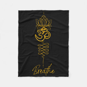 Unalome Symbol And Breath Yoga  Fleece Blanket