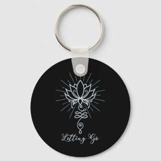 Unalome Symbol Lotus Flower Letting Go  Keychain