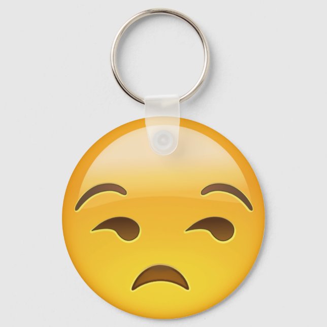 Unamused Face Emoji Keychain (Front)