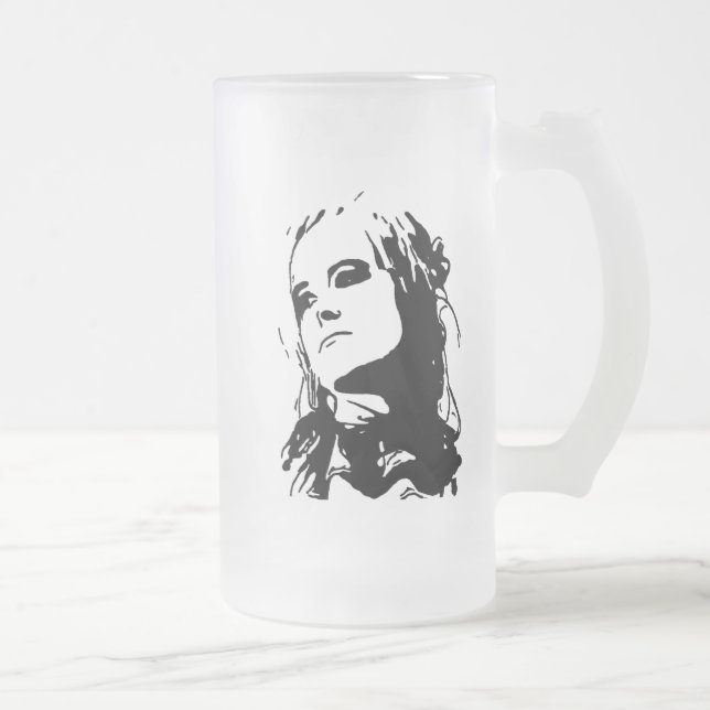 Unamused Frosted Glass Beer Mug (Right)