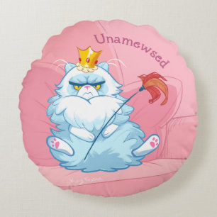 Unamused Queen Persian Cat Round Pillow