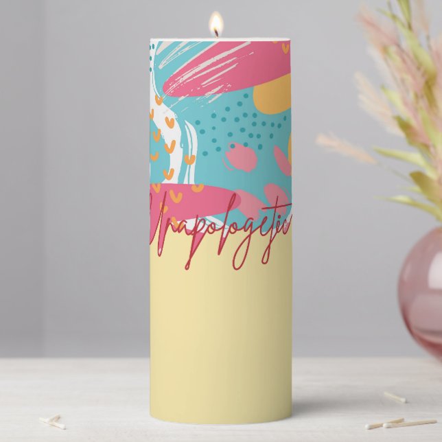 Unapologetic Bold Feminine Statement Pillar Candle (In Situ)