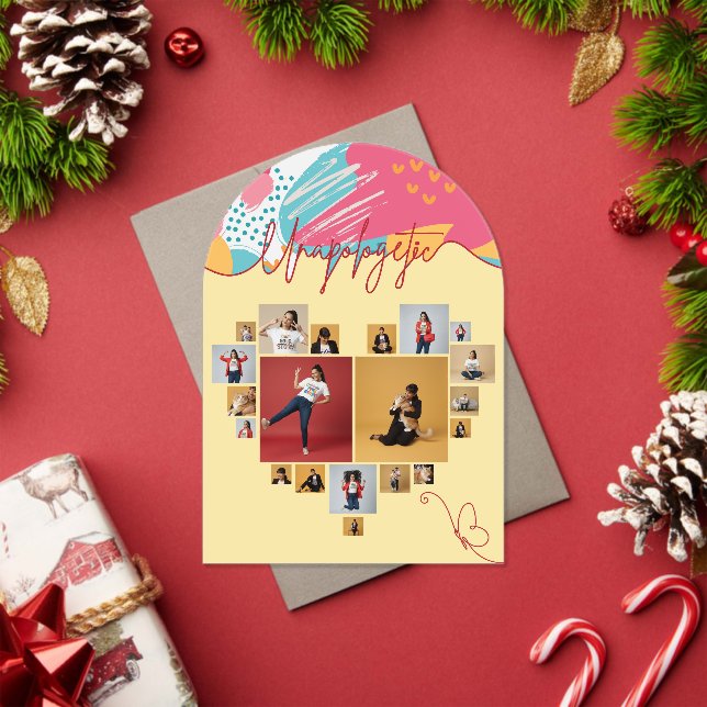 Unapologetic Personalized Feminine Photo Collage Acrylic Invitations (Insitu (Holiday))