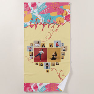 Unapologetic Personalized Feminine Photo Collage Beach Towel