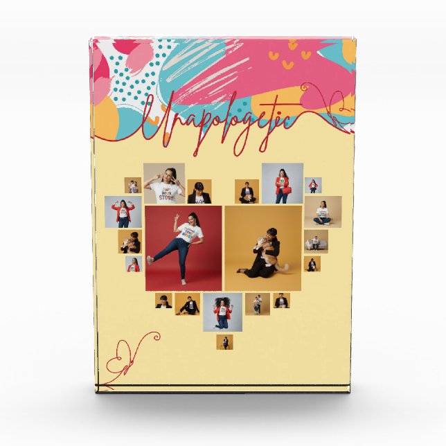 Unapologetic Personalized Feminine Photo Collage Block (Front)