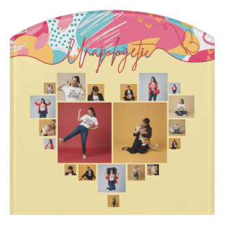 Unapologetic Personalized Feminine Photo Collage Door Sign