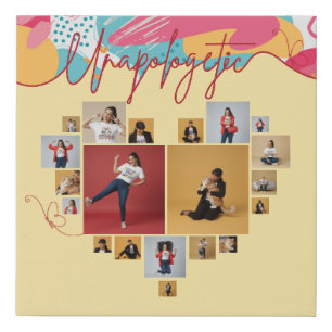 Unapologetic Personalized Feminine Photo Collage Faux Canvas Print
