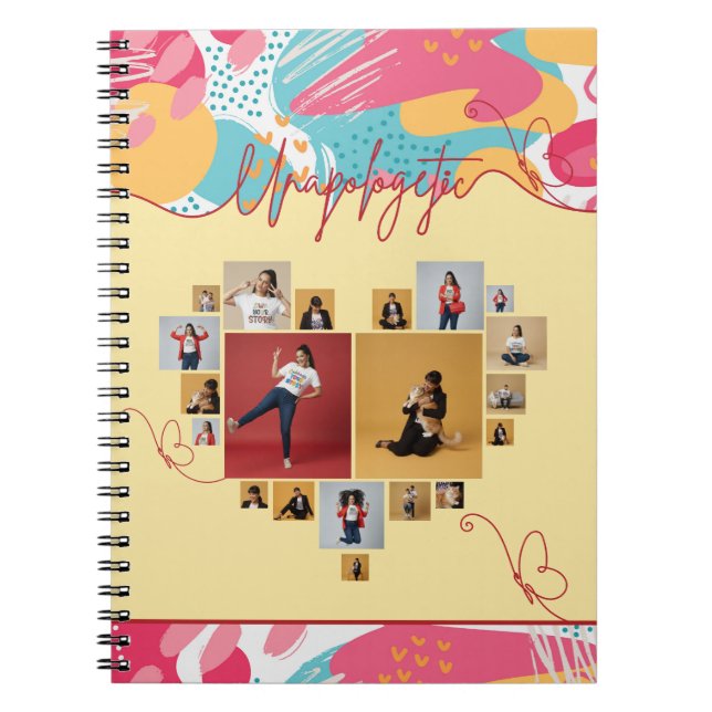 Unapologetic Personalized Feminine Photo Collage Notebook (Front)