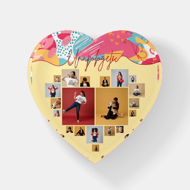 Unapologetic Personalized Feminine Photo Collage Paperweight (Front)