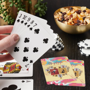 Unapologetic Personalized Feminine Photo Collage Poker Cards