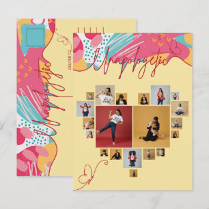 Unapologetic Personalized Feminine Photo Collage Postcard