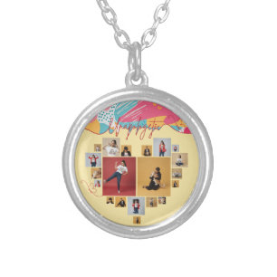 Unapologetic Personalized Feminine Photo Collage Silver Plated Necklace