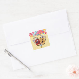 Unapologetic Personalized Feminine Photo Collage Square Sticker