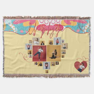 Unapologetic Personalized Feminine Photo Collage Throw Blanket