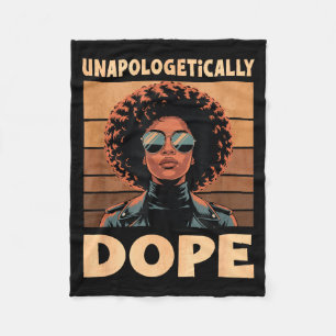 Unapologetically Afro Woman Vintage 70s Fleece Blanket