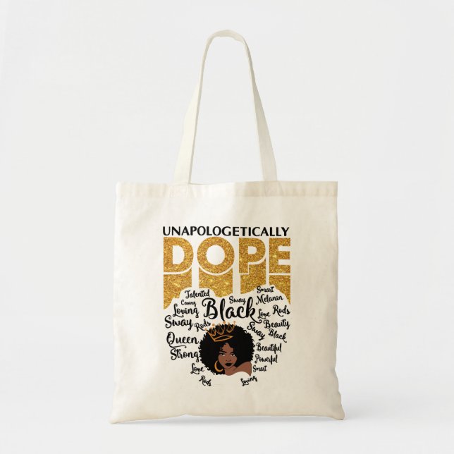 Unapologetically Dope Afro Women Tote Bag (Front)