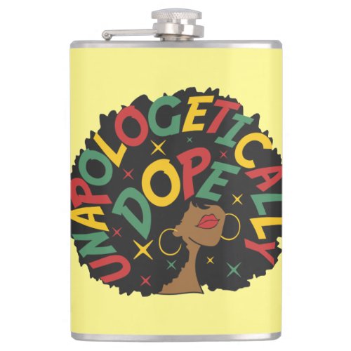 Unapologetically Dope Black Girl Afro  Flask