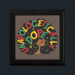 Unapologetically Dope Black Girl Afro  Gift Box<br><div class="desc">Typography design features Black girl afro with Pan Africa colored "unapologetically dope" text on dark brown background</div>