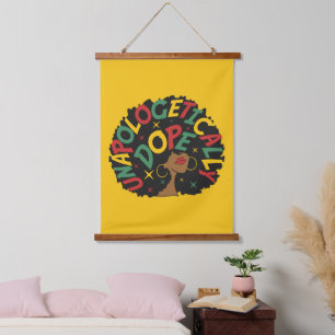 Unapologetically Dope Black Girl Afro  Hanging Tapestry