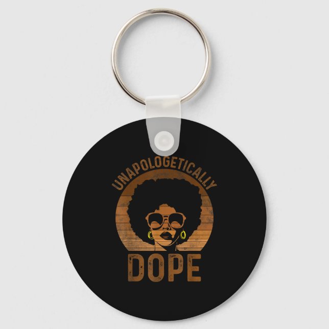 Unapologetically melanin afro queen black history keychain (Front)