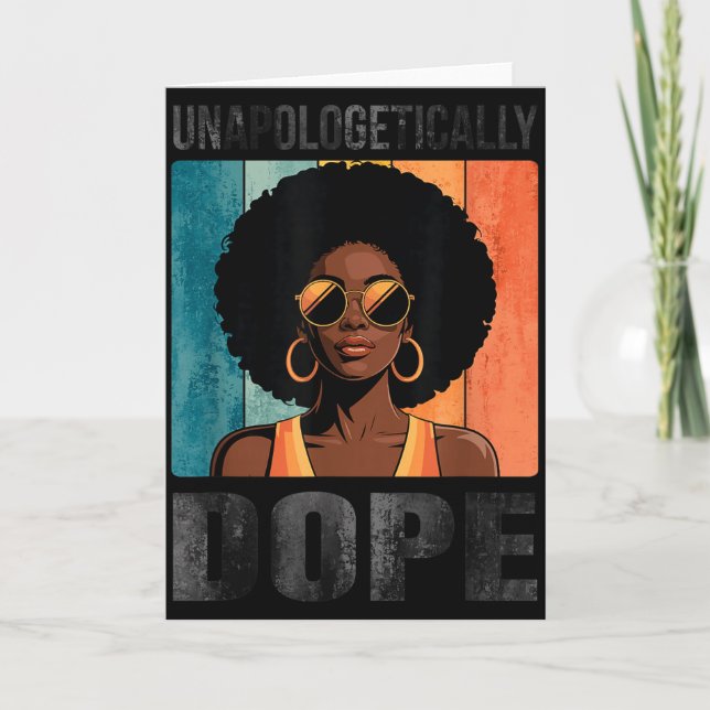 Unapologetically Retro Afro Black Woman  Card (Front)