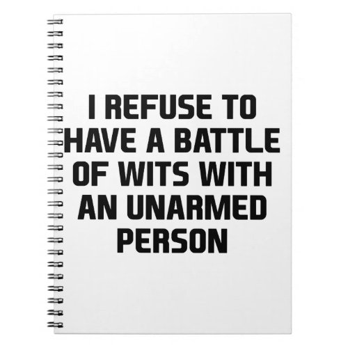 Unarmed Person Notebook