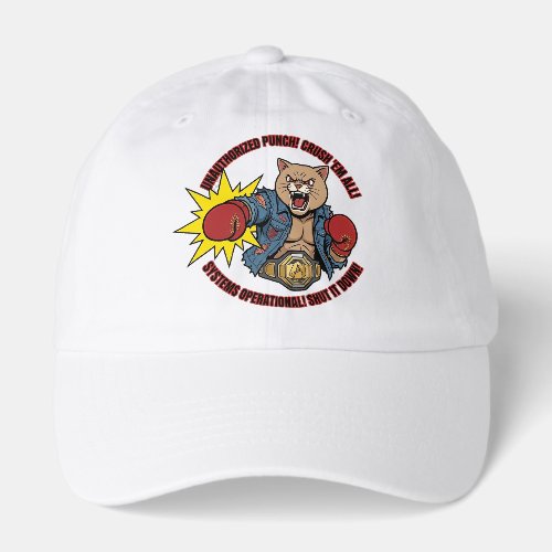 Unauthorized Punch Crush Em All Cat T-Shirt Hat