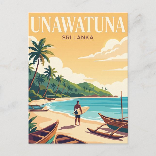 Unawatuna Beach Sri Lanka Postcard (Front)