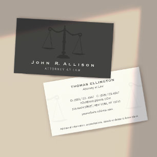 Unbalanced Justice Scales Attorney Black Business Card