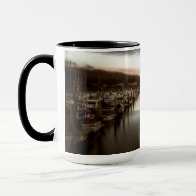 Unbalanced Pillar Point Harbor Half Moon Bay Mug (Left)