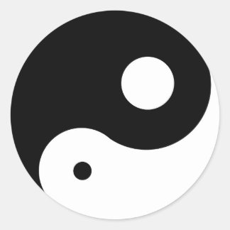 unbalanced yin yang symbol classic round sticker