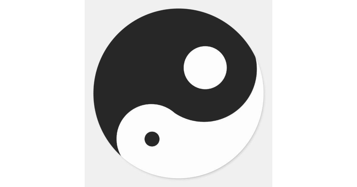 Sticker Unbalanced unbalanced yin yang symbol classic round sticker | Zazzle