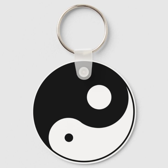 unbalanced yin yang symbol keychain (Front)