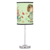 Unbearably Sweet Girl and Teddy Bear Table Lamp (Back)