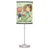 Unbearably Sweet Girl and Teddy Bear Table Lamp (Front)