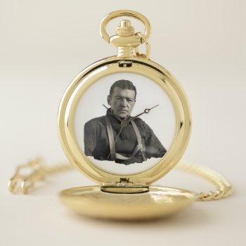Unbearded Shackleton In Antarctic Explorer Leader Pocket Watch by LiteraryLasts at Zazzle