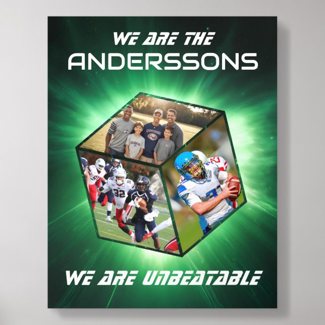 unbeatable families 3D photo cube space style Acrylic Photo Tile (Front Set)