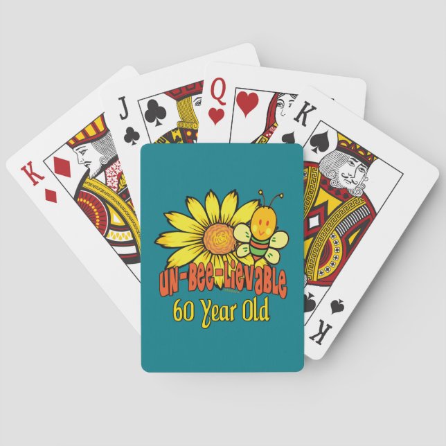 Unbelievable 60th Birthday Gifts Poker Cards (Back)