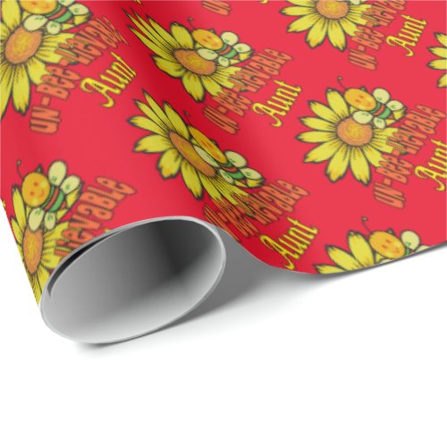 Unbelievable Aunt Sunflower and Bees Wrapping Paper