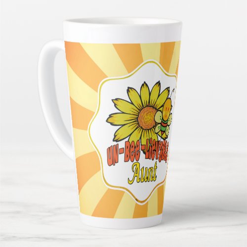 Unbelievable Aunt Sunflowers and Bees Latte Mug