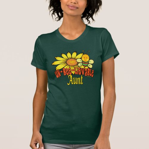 Unbelievable Aunt Sunflowers and Bees T_Shirt