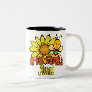 Unbelievable Aunt Sunflowers and Bees Two-Tone Coffee Mug