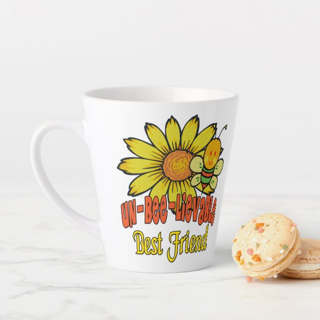 Unbelievable Best Friend Sunflowers and Bees Latte Mug (In Situ)