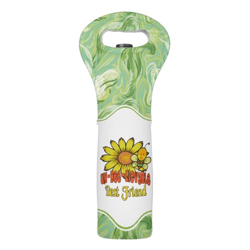 Unbelievable Best Friend Sunflowers and Bees Wine Bag